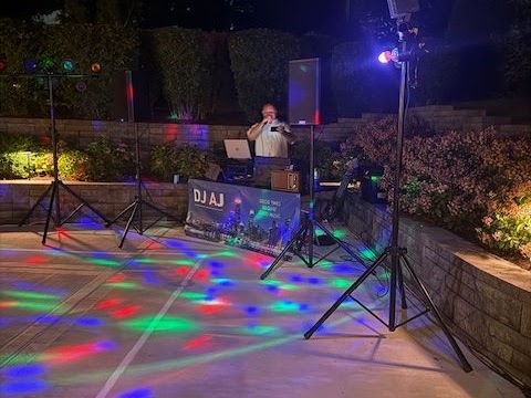 Colorful lights and music for a night outdoors.